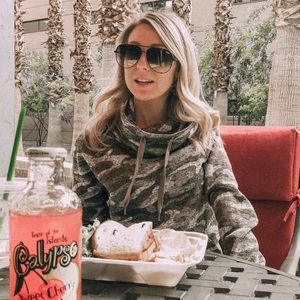 Camo cowl neck hoodie